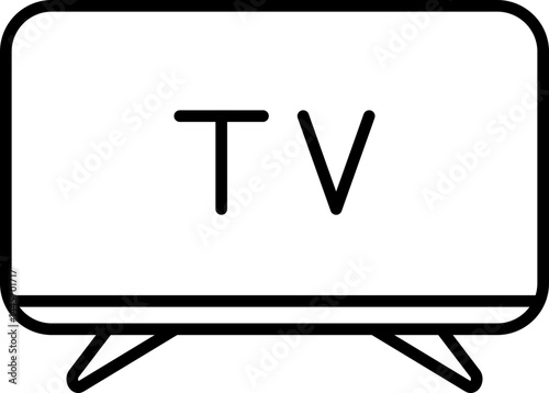 Television outline icon with text display