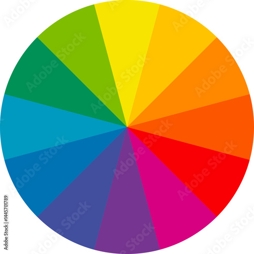 Twelve part color spectrum wheel diagram