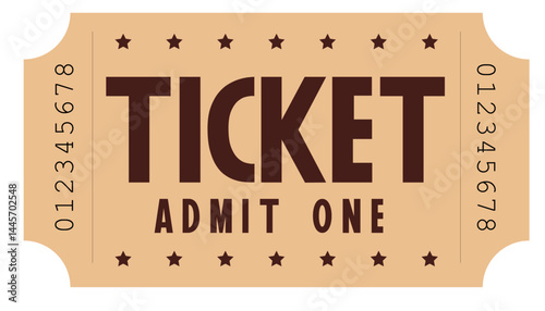 Admit one ticket, Vintage ticket	