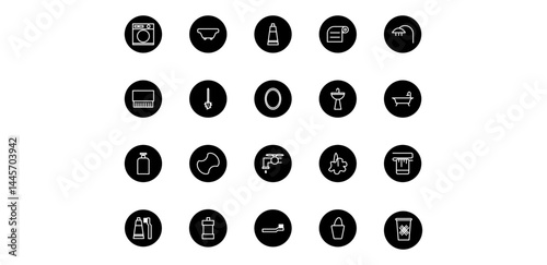 bathroom equipment icon pack