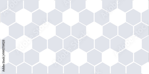 Honeycomb structure in a seamless geometric vector pattern with hexagonal shapes creates a modern tile design