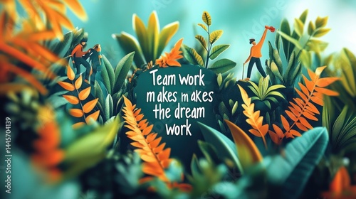 Team work makes the dream work, surrounded by nature