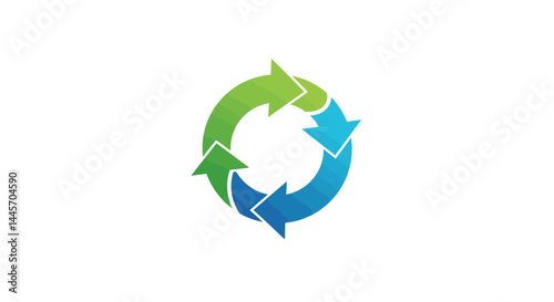 Abstract Green and Blue Circular Arrows Design
