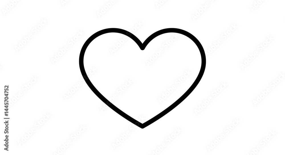 Bold Black Curved Line Forming the Top Right of a Heart Shape