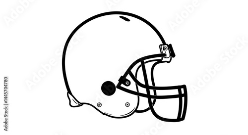 Bold Black Outline of a Helmets Partial View