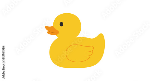 Closeup of a Bright Yellow Rubber Ducks Head and Bill