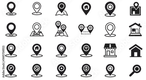 Collection of Diverse Location Marker Icons