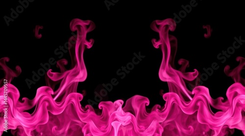 Mirrored pink flames on black background