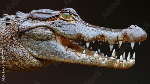 Obraz na płótnie A close up side profile of a crocodile head displaying features w salonie