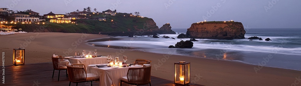 Romantic beachside dining experience set for a special evening occasion