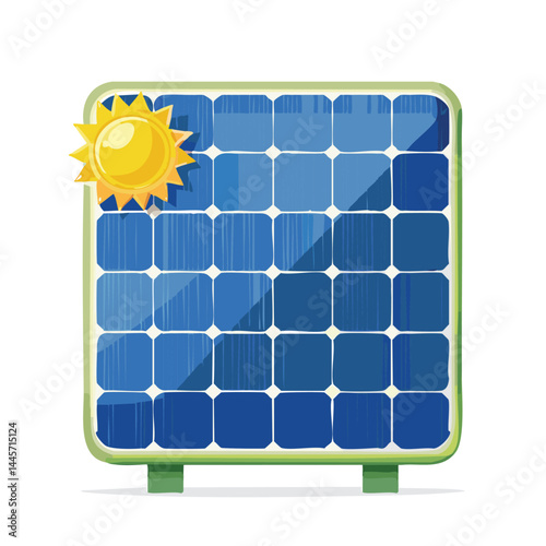 Modern Solar Panel Vector Icon – Eco-Friendly Power Source
