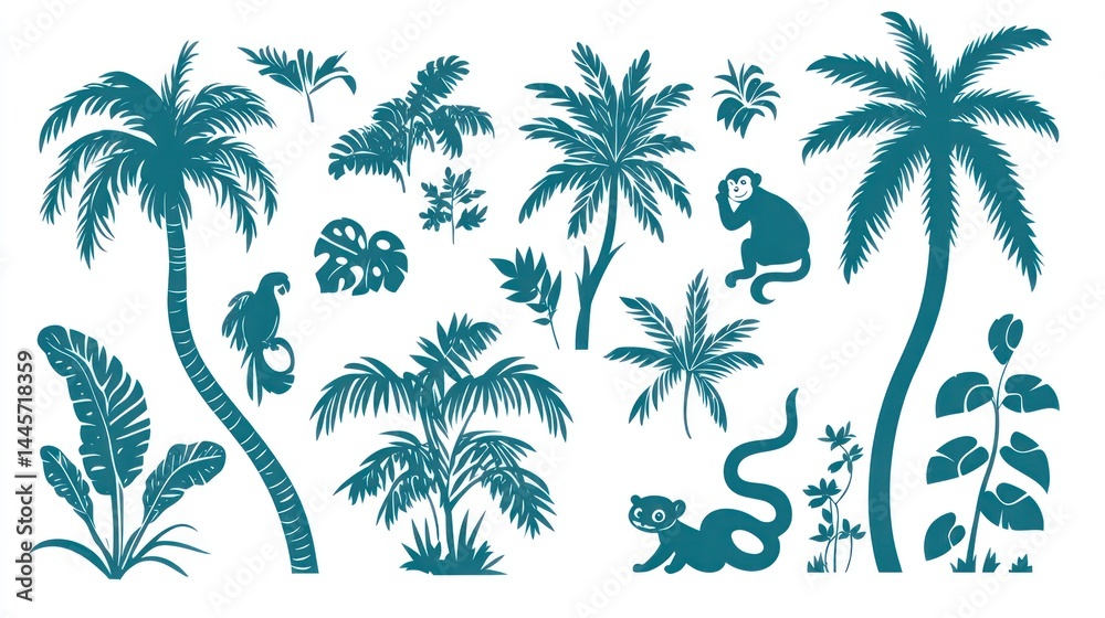 Obraz premium Tropical Silhouette Collection