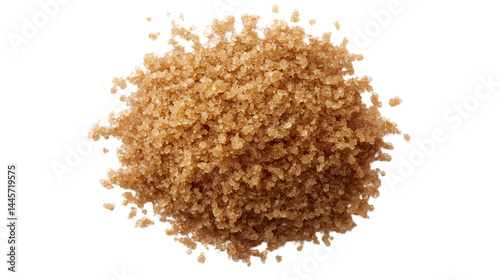 Professional Top Down View of Isolated Brown Sugar on Transparent Background