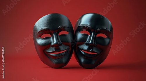 Two contrasting theatrical masks (2)