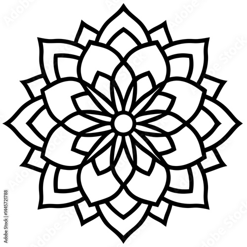 Minimalist Mandala Line Art Vector