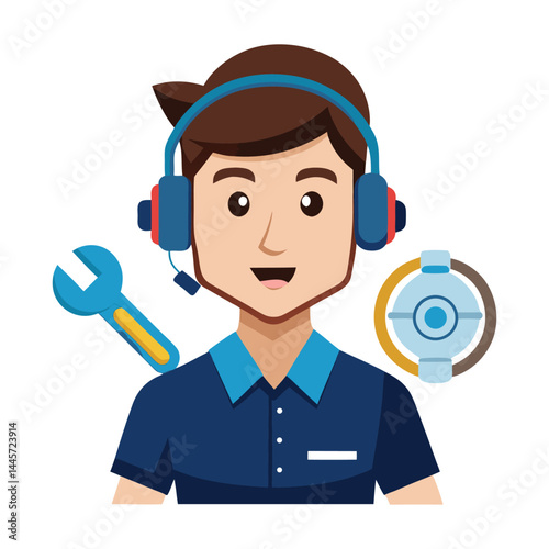 Tech support guy with tools
