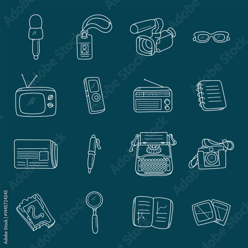 Hand-Drawn Reporter Equipment 