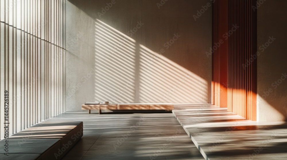 Obraz premium Minimalist interior design with natural light