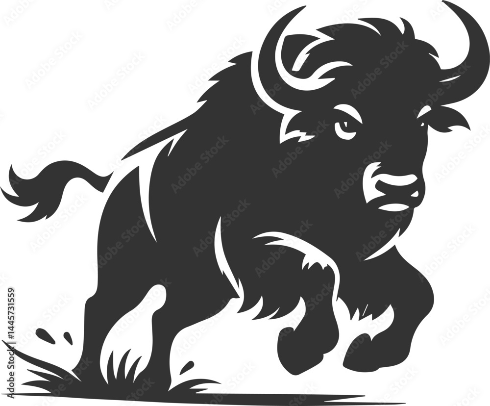 Vector silhouette of buffalo Vector silhouette of buffalo