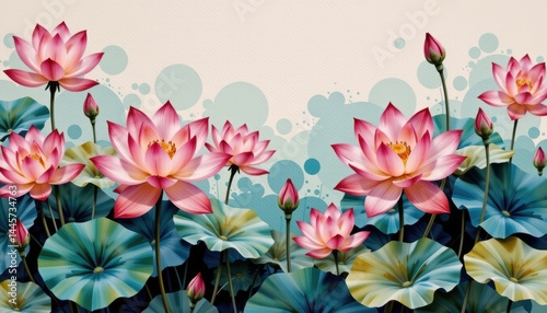 Elegant lotus flower in bloom, a serene water background for tranquil moments serene
