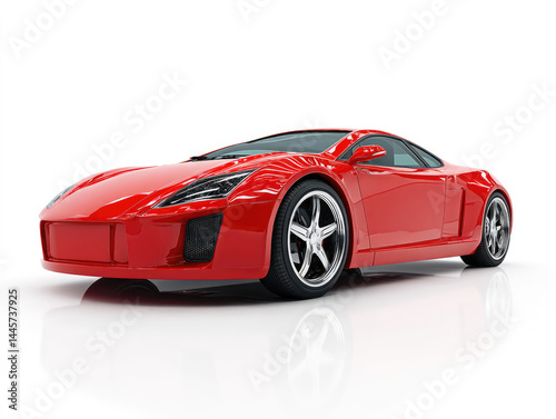 Red sports car studio shot