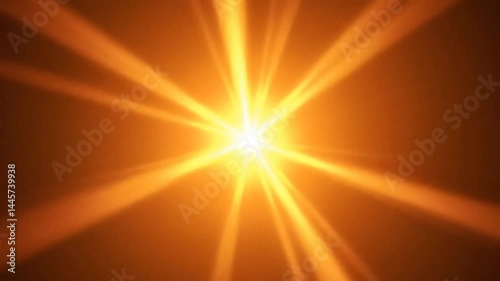 realistic bright sunlight burst with warm orange flare rays animation