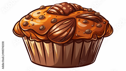 Warm chocolate muffin bursting with cocoa goodness.
Crumbly edges and soft center create depth and realism.
Ideal for menu design, packaging, or illustration.
Isolated cleanly, ready for any visual pr