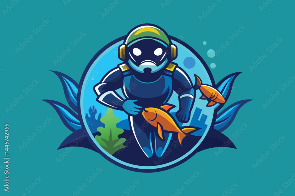 A diver swims through clear blue waters, surrounded by colorful fish and lush coral. The vibrant marine environment showcases a rich underwater ecosystem. A diver swims through clear blue waters, surrounded by colorful fish and lush coral. The vibrant marine environment showcases a rich underwater ecosystem.