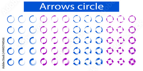 arrows circle set of  1, 2, 3, and 4 spin arrow rotating elements clock wise direction. circular, reload, recycle, or rotation sign icon useful for infographics, web design. Vector illustration