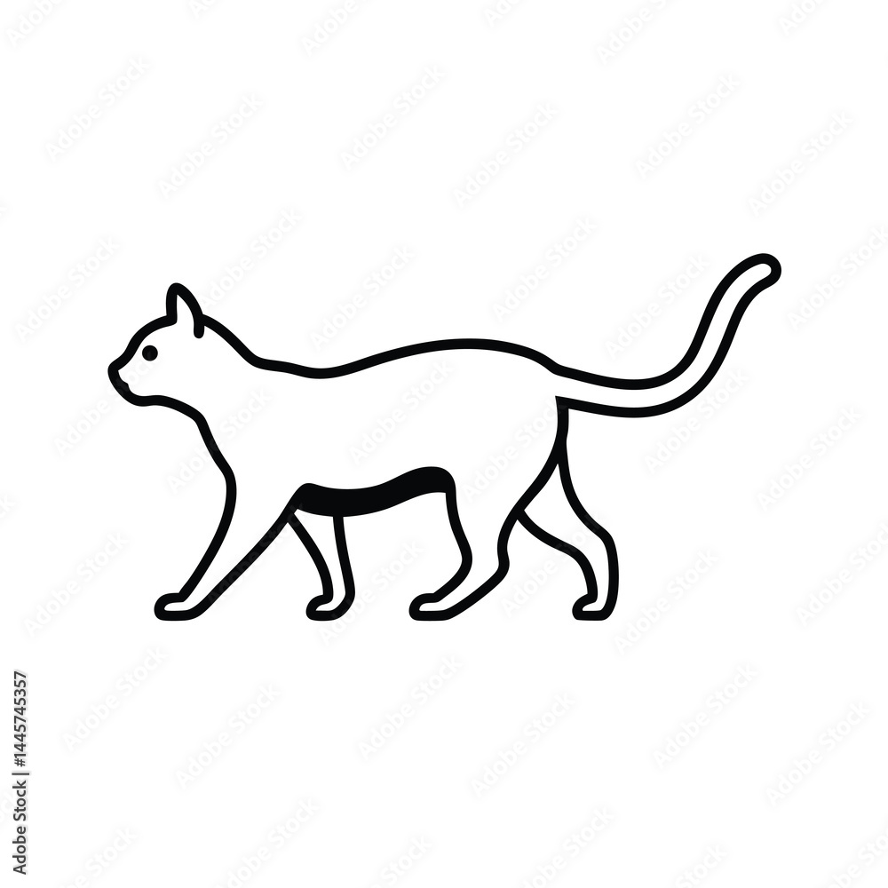 Obraz premium cat face silhouette vector icon minimal cute 143