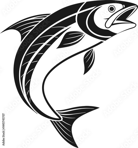 fish silhouette vector minimal style black on
