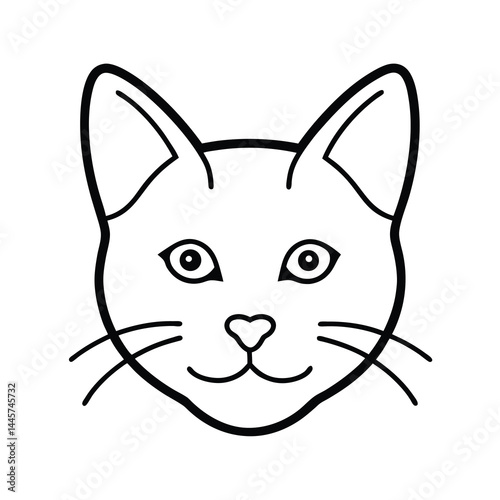 cat face silhouette vector icon minimal cute 22