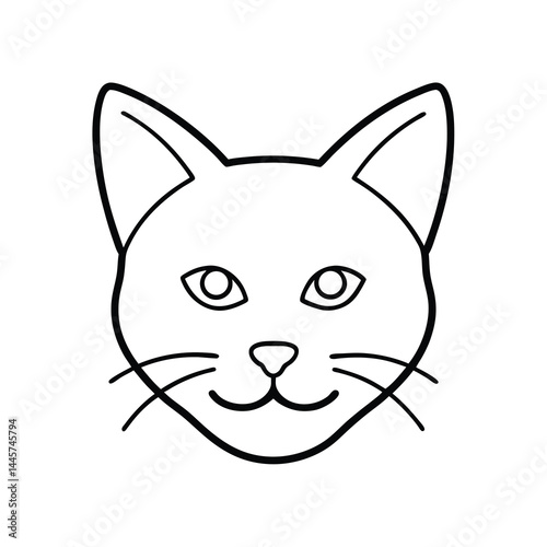 cat face silhouette vector icon minimal cute 23