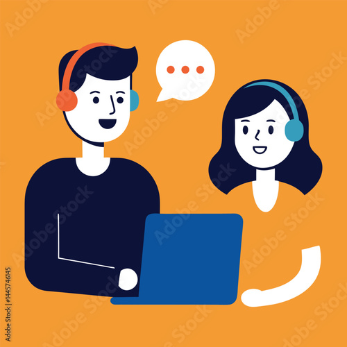 customer service representative vector art 