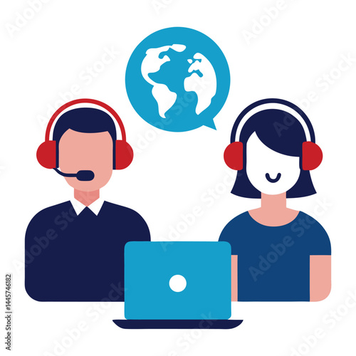 customer service representative vector art 