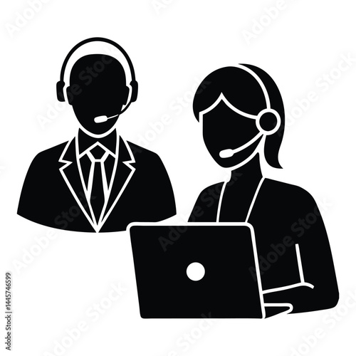 customer service representative vector art 