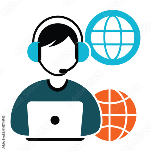customer service representative vector art 