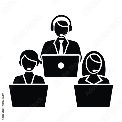 customer service representative vector art 