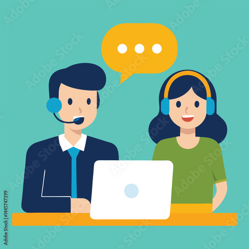customer service representative vector art 