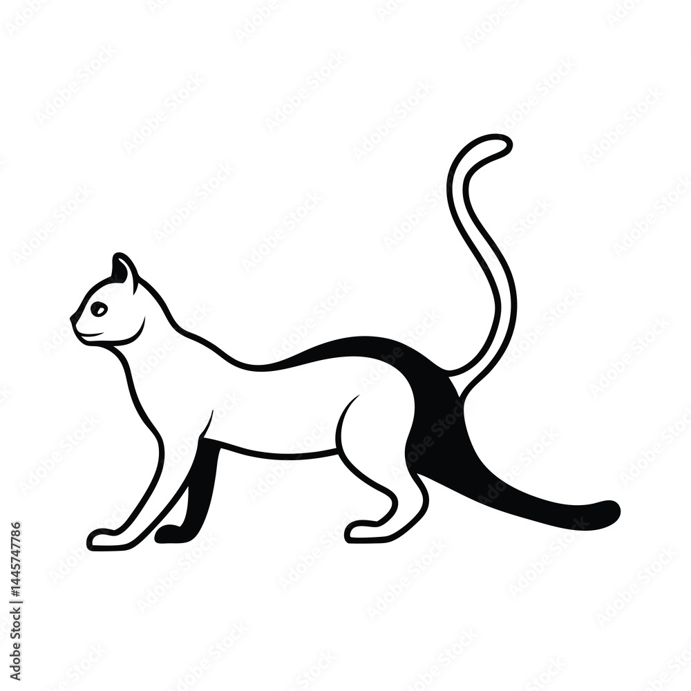 Fototapeta premium cat face silhouette vector icon minimal cute 134