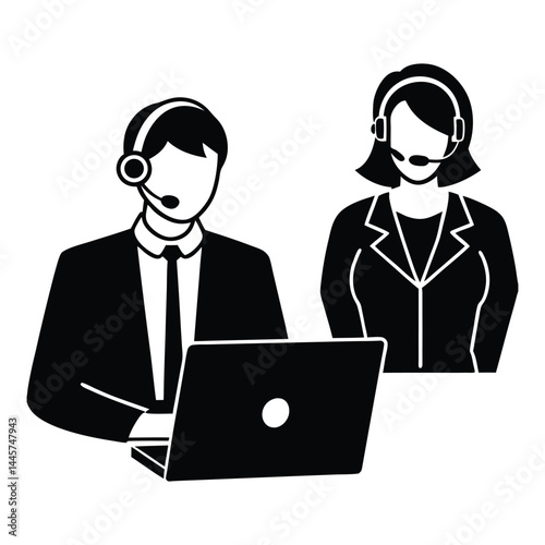 customer service representative vector art 