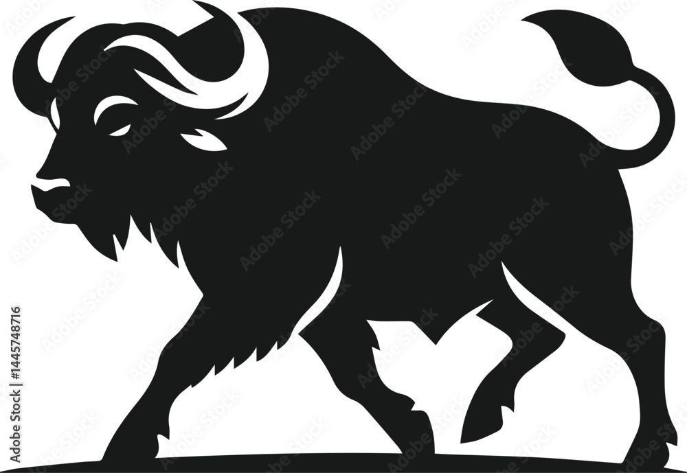Obraz premium Buffalo silhouette vector