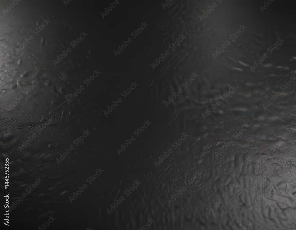 Fototapeta premium Deep black leather, subtle grain Luxurious, smooth, reflective surface , shiny, abstract