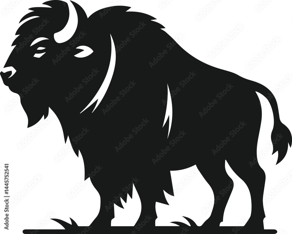Obraz premium Buffalo silhouette vector