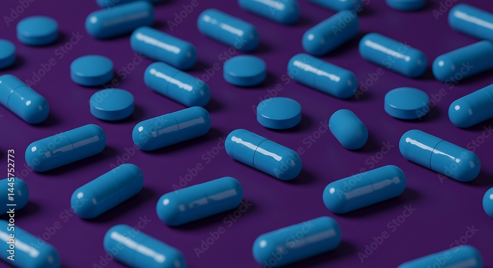 Azure Capsules on Violet AI Generated Azure Capsules on Violet AI Generated