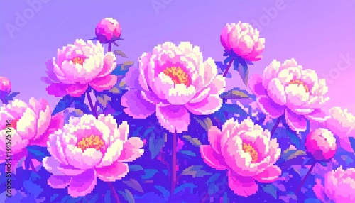 Pink And Purple Flower Art In Full Bloom