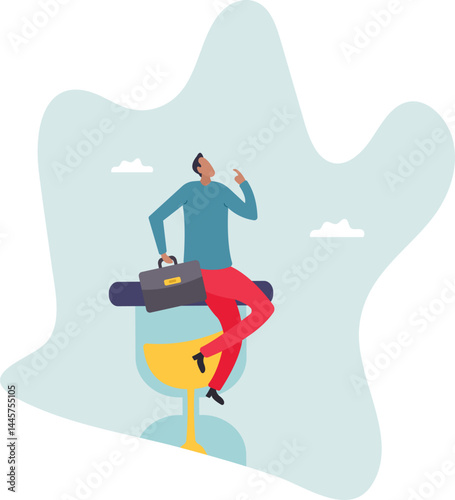 Thinker businessman thinking about business solution, creativity to solve problem or decision making.character for design.