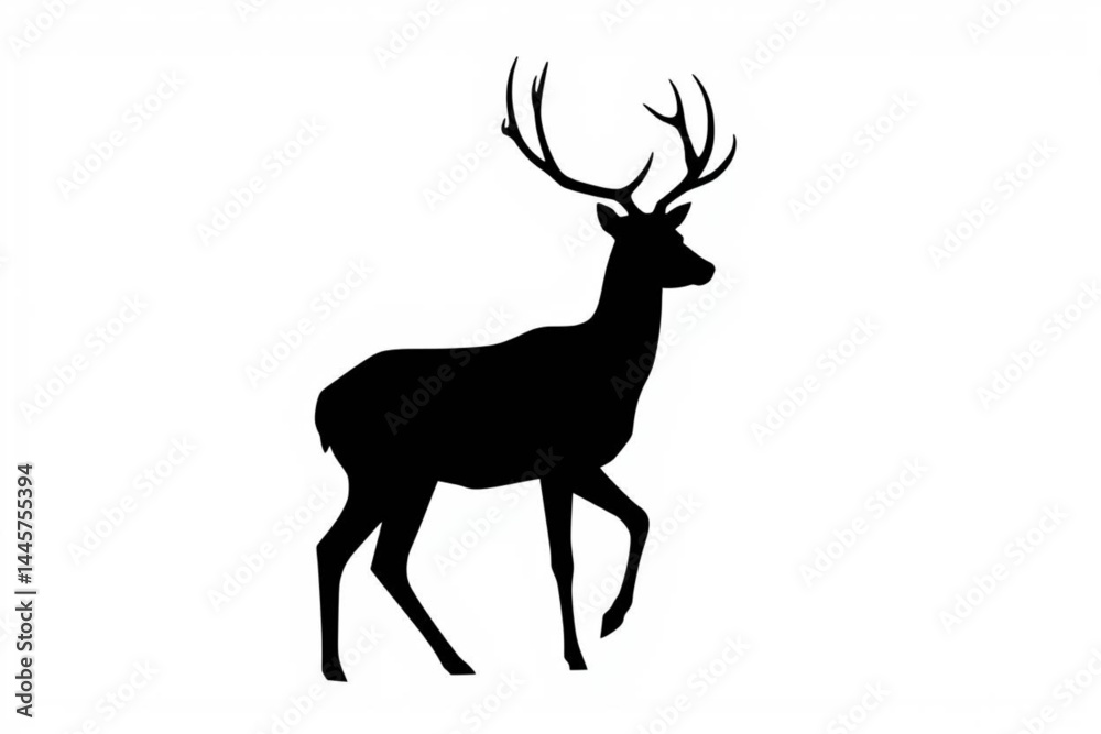 Fototapeta premium silhouette of deer with large horns