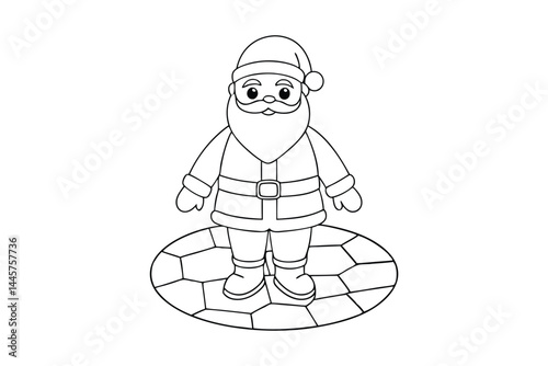 Cute Cartoon Santa Coloring Page