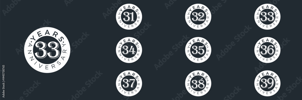 collection of creative number logo. abstract number white color design vector illustration collection of creative number logo. abstract number white color design vector illustration